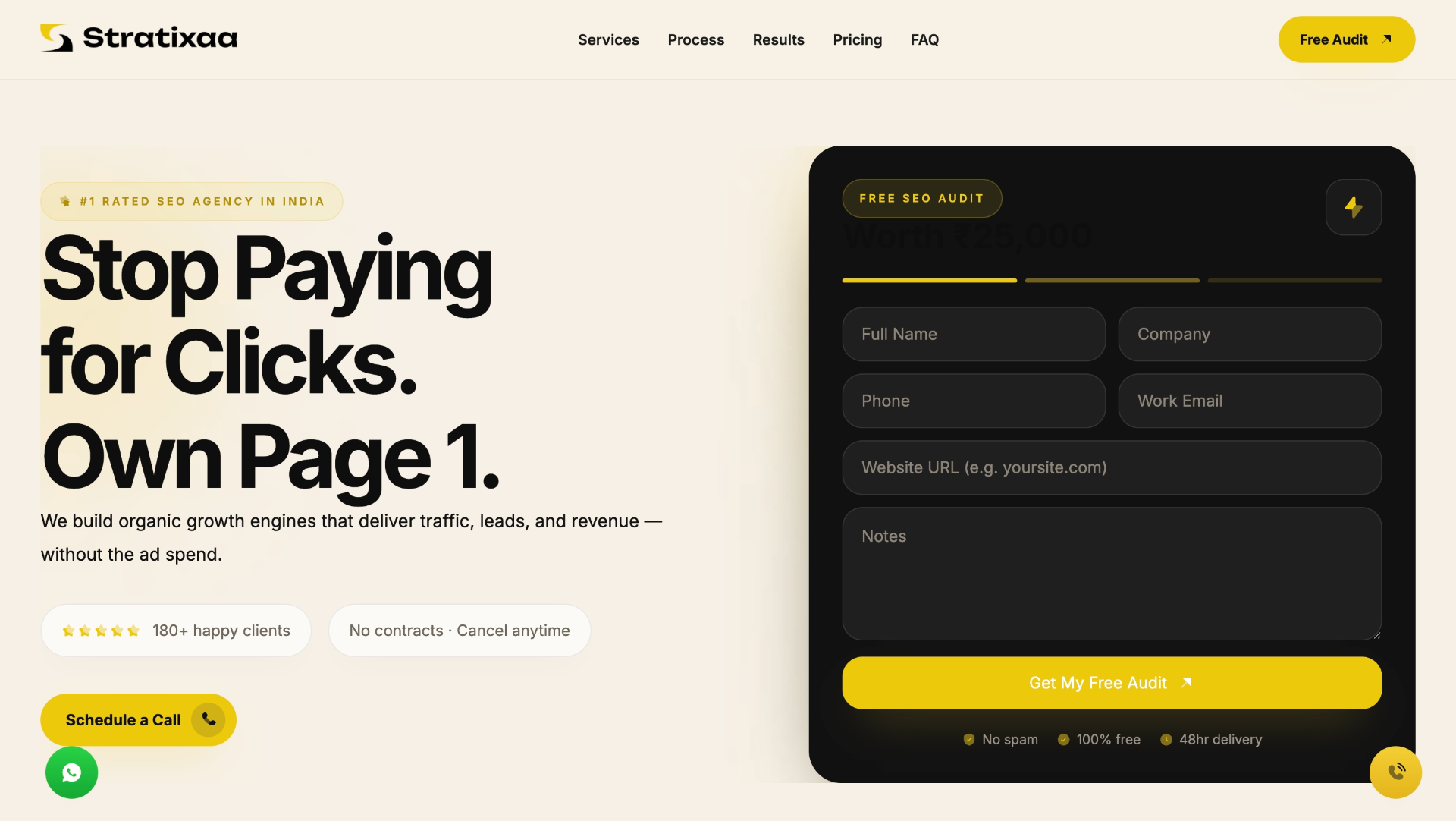 Stratixaa — SEO Growth — case study screenshot