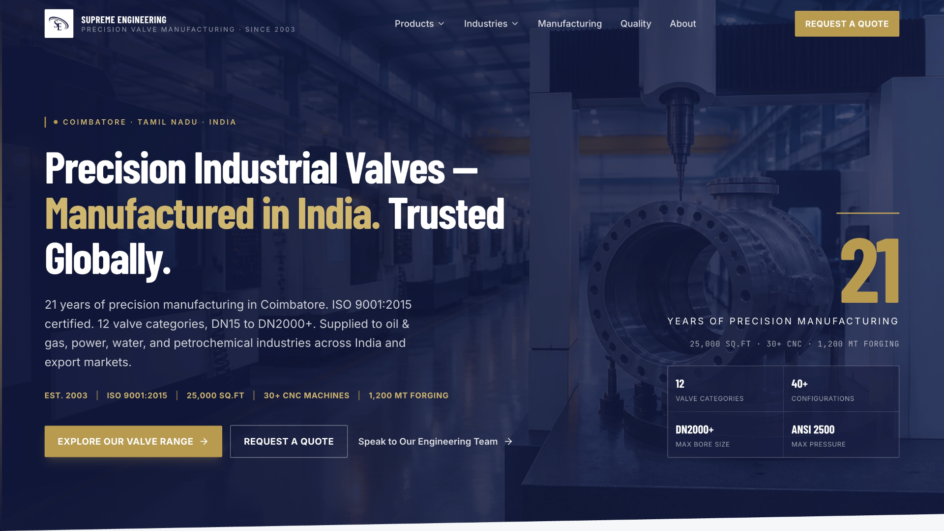 Supreme Engineering — case study screenshot